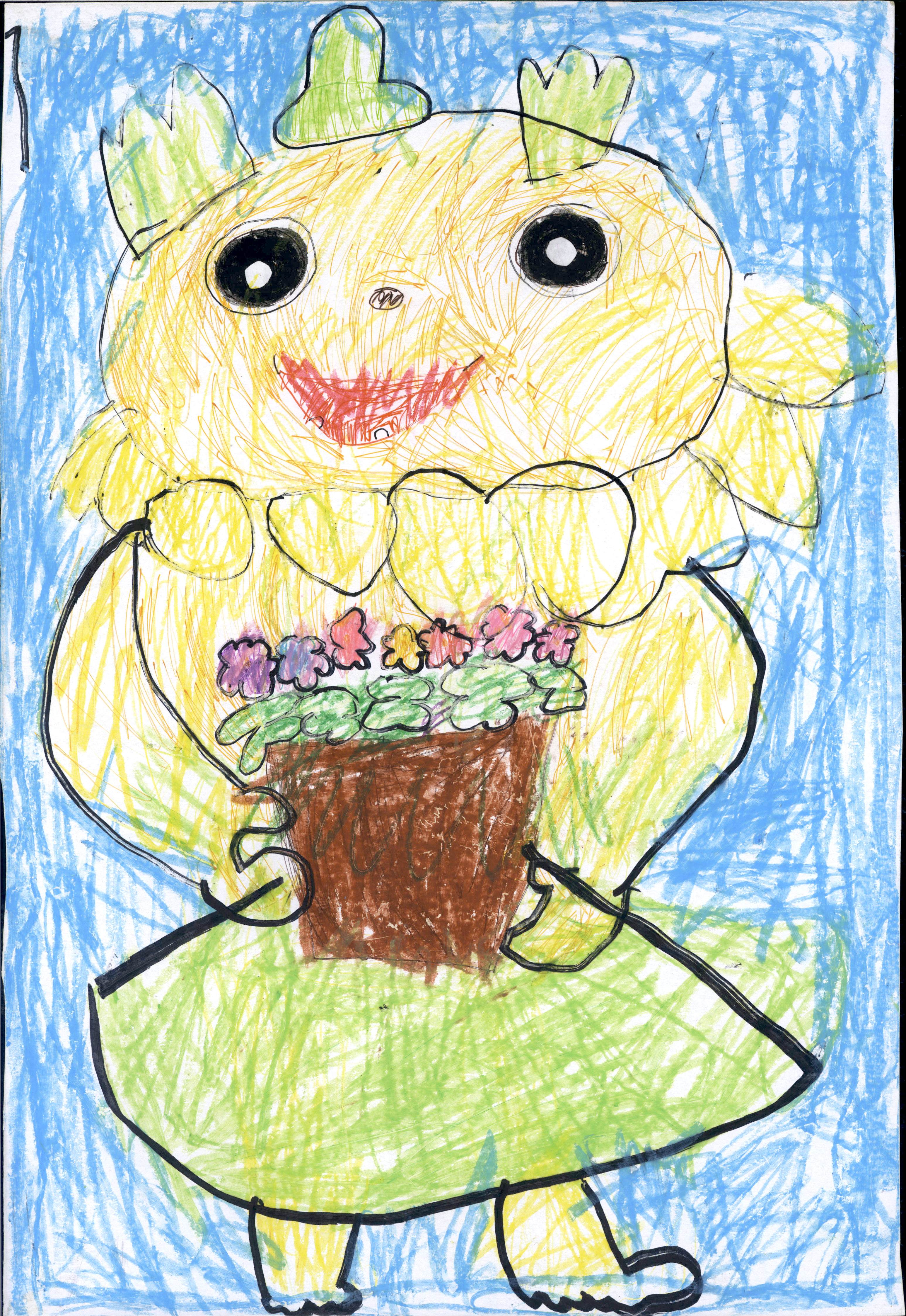 お花畑からの花をボノロンにプレゼントしたところ