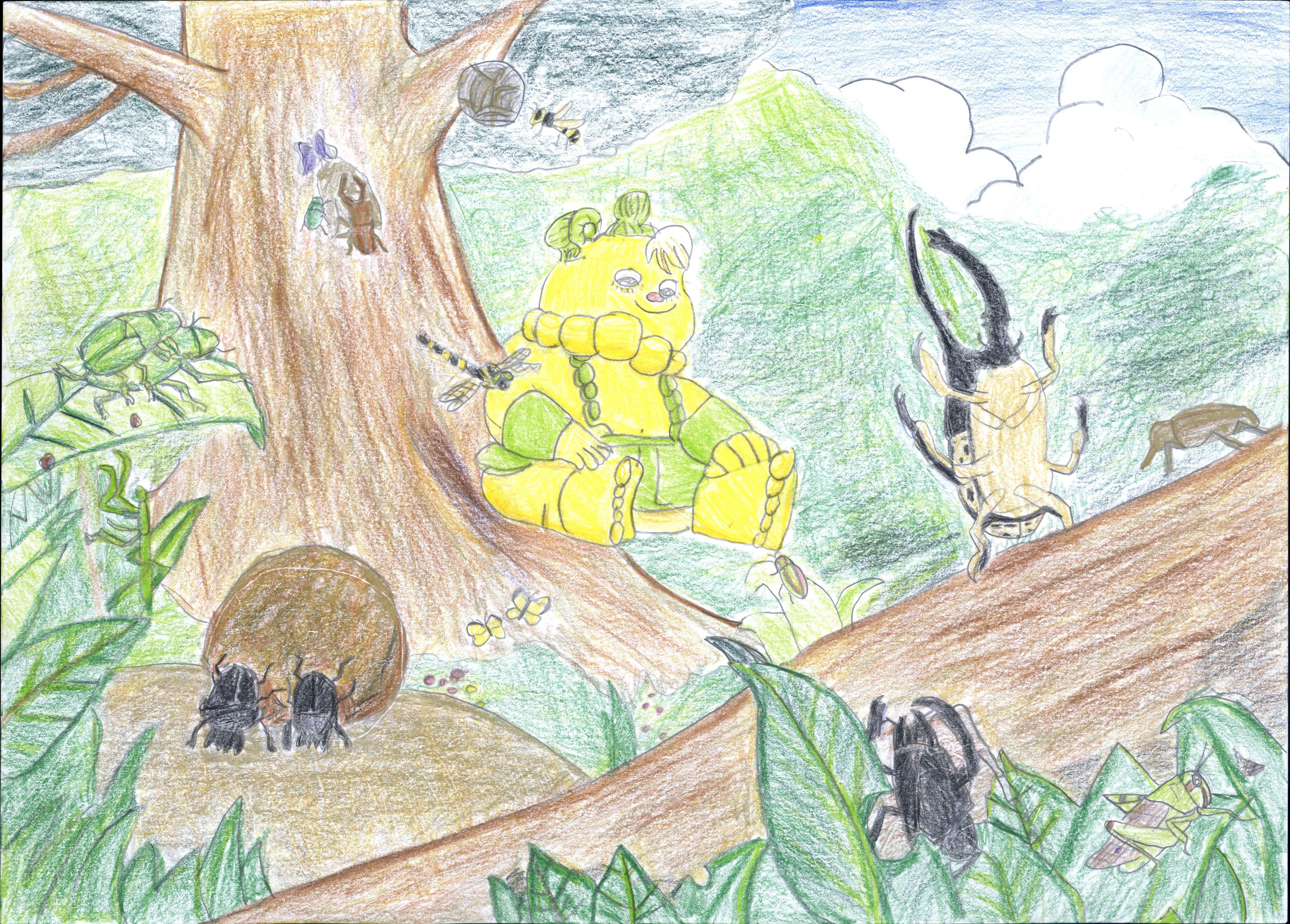 昆虫たちを見守るボノロン