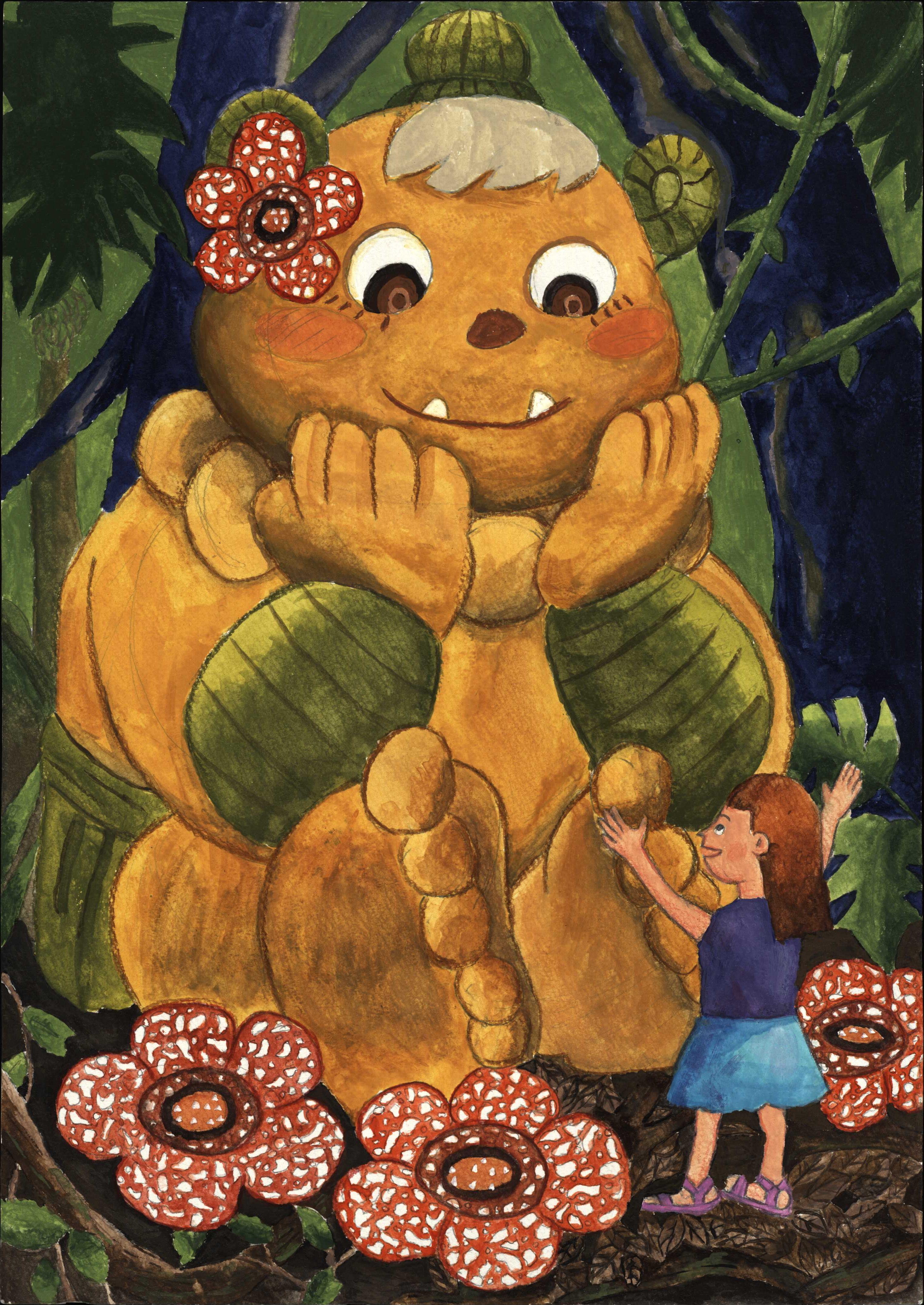 ジャングルで髪飾りを見つけたボノロンとわたし